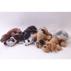 Pound Puppies, Small Plush, Lot, Dog, Pet, Lying Down, Vintage, ~ 251008-WH 1363